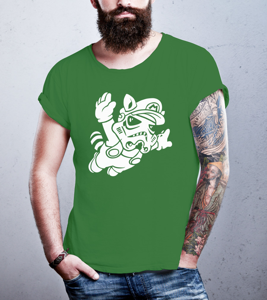 Tanooki Trooper Mashup M Helmet Raccoon Tail T-Shirt