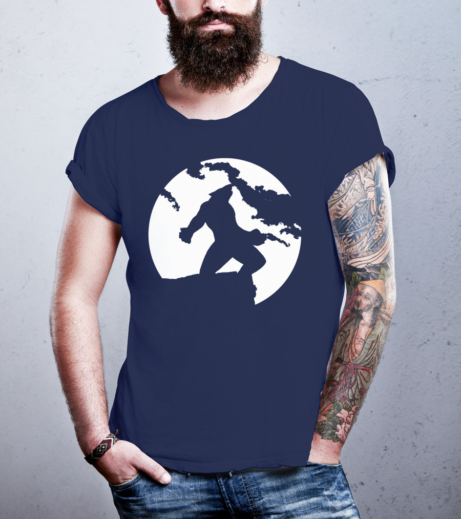 Wolf Standing Boldly Against The Moon Edge T-Shirt