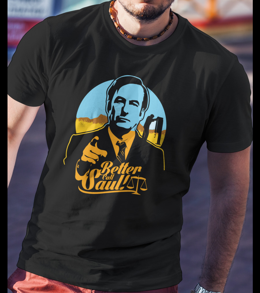 Better Call Saul Vintage Style Lawyer Silhouette With Scales Of Justice T-Shirt