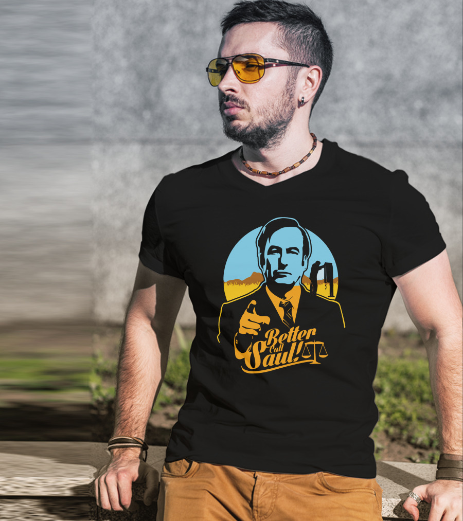 Better Call Saul Vintage Style Lawyer Silhouette With Scales Of Justice T-Shirt