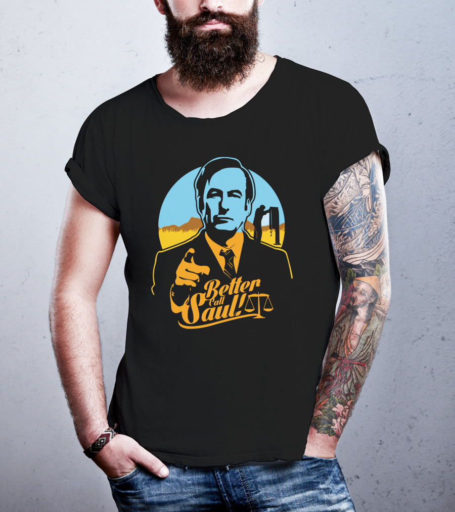 Better Call Saul Vintage Style Lawyer Silhouette With Scales Of Justice T-Shirt