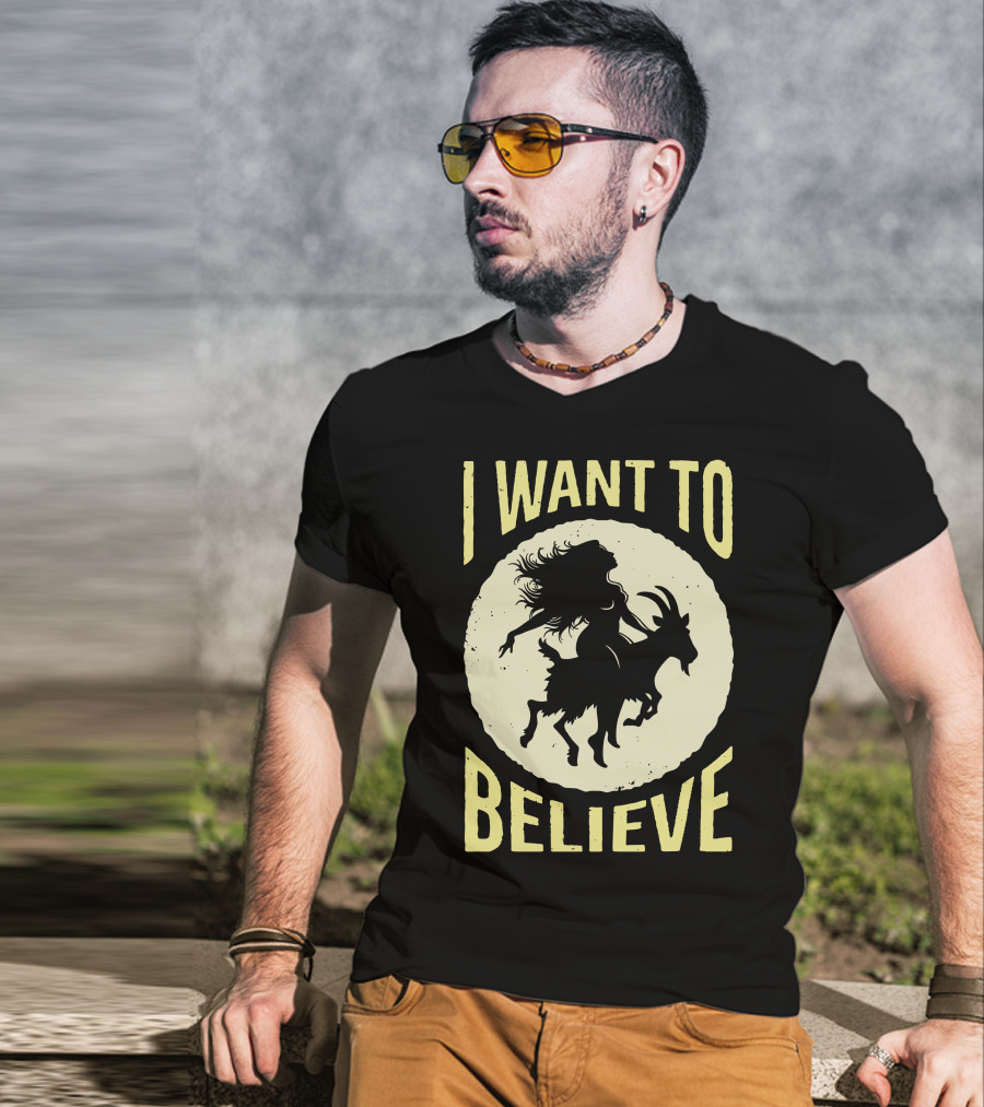 I Want To Believe Witch Goat T-Shirt