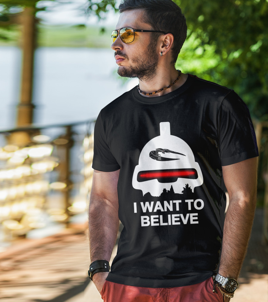 I Want To Believe Cylon Raider Battlestar Galactica T-Shirt
