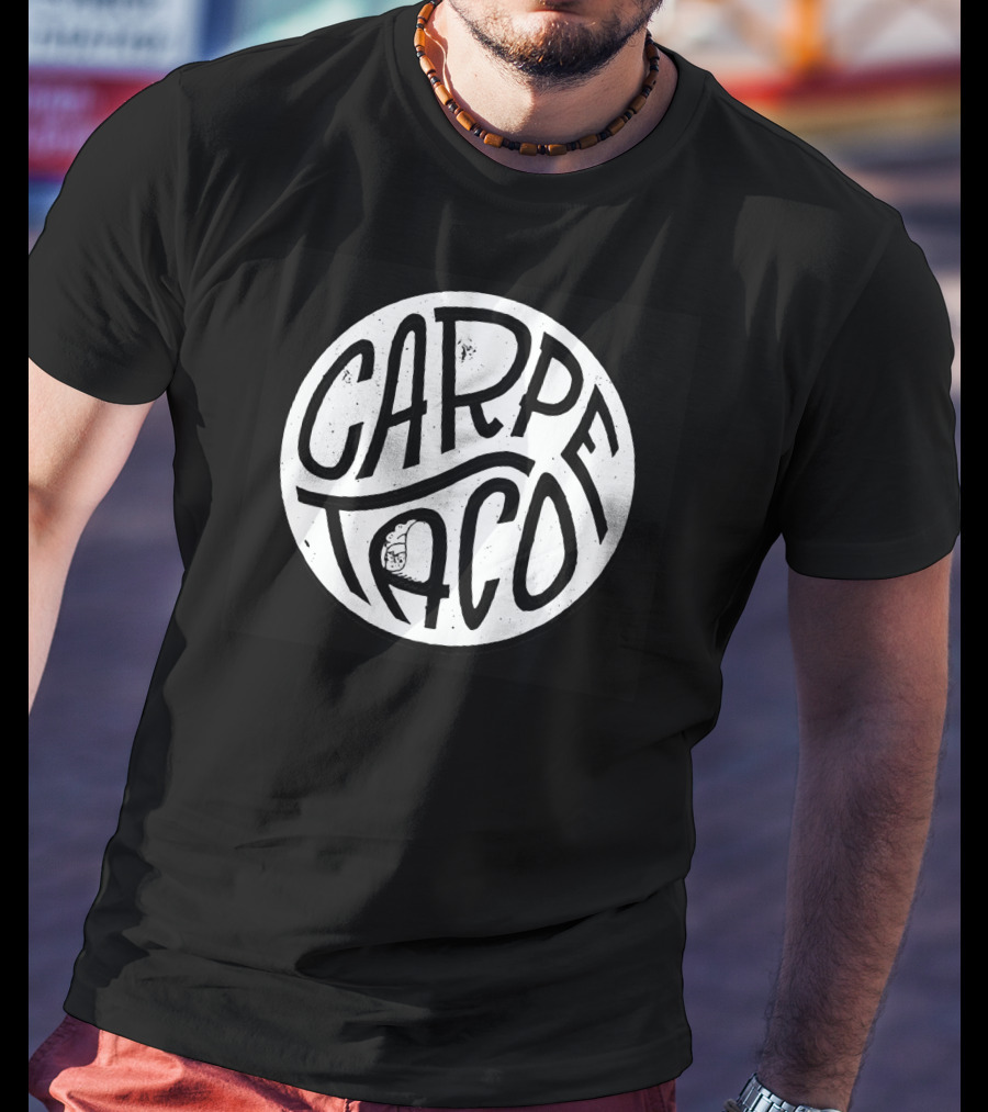 Carpe Taco Retro Circle Design With Taco T-Shirt