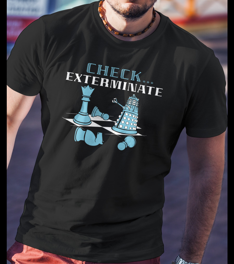 Check Exterminate Dalek Chess Showdown T-Shirt