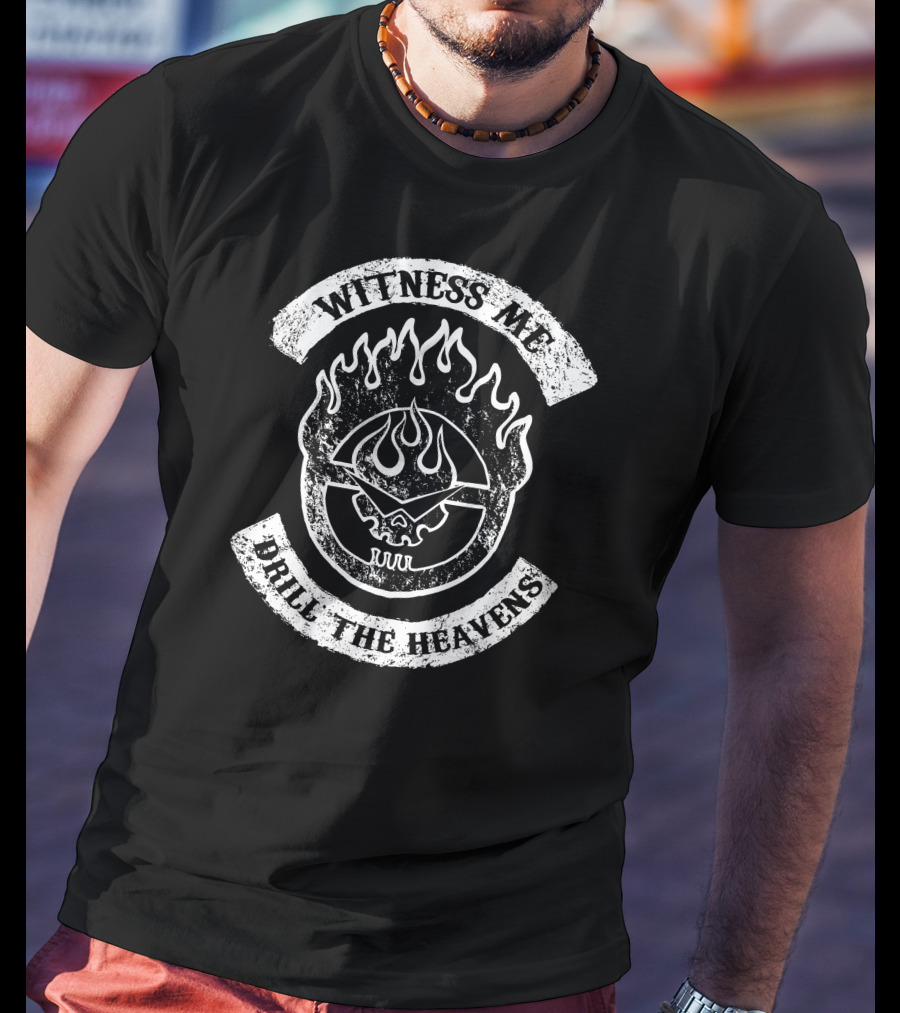 Witness Me Drill The Heavens Flame Skull T-Shirt