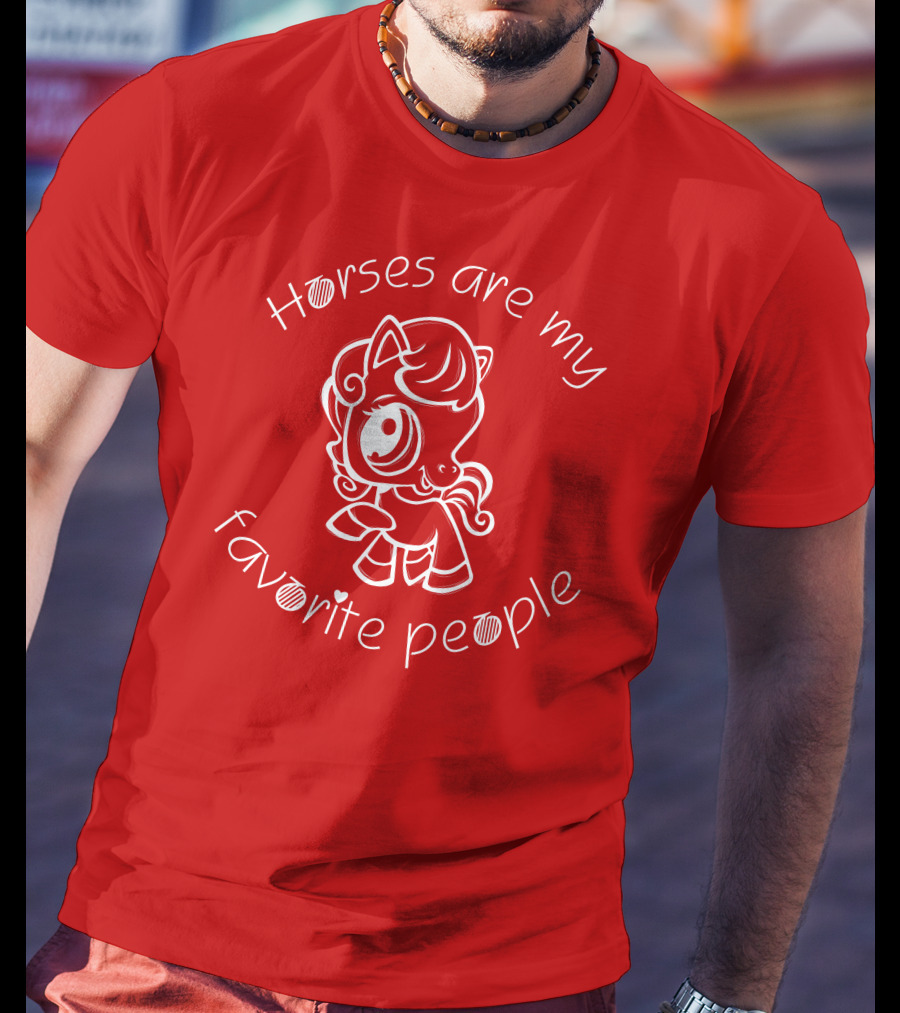 Horses Are My Favorite People Cute Cartoon T-Shirt