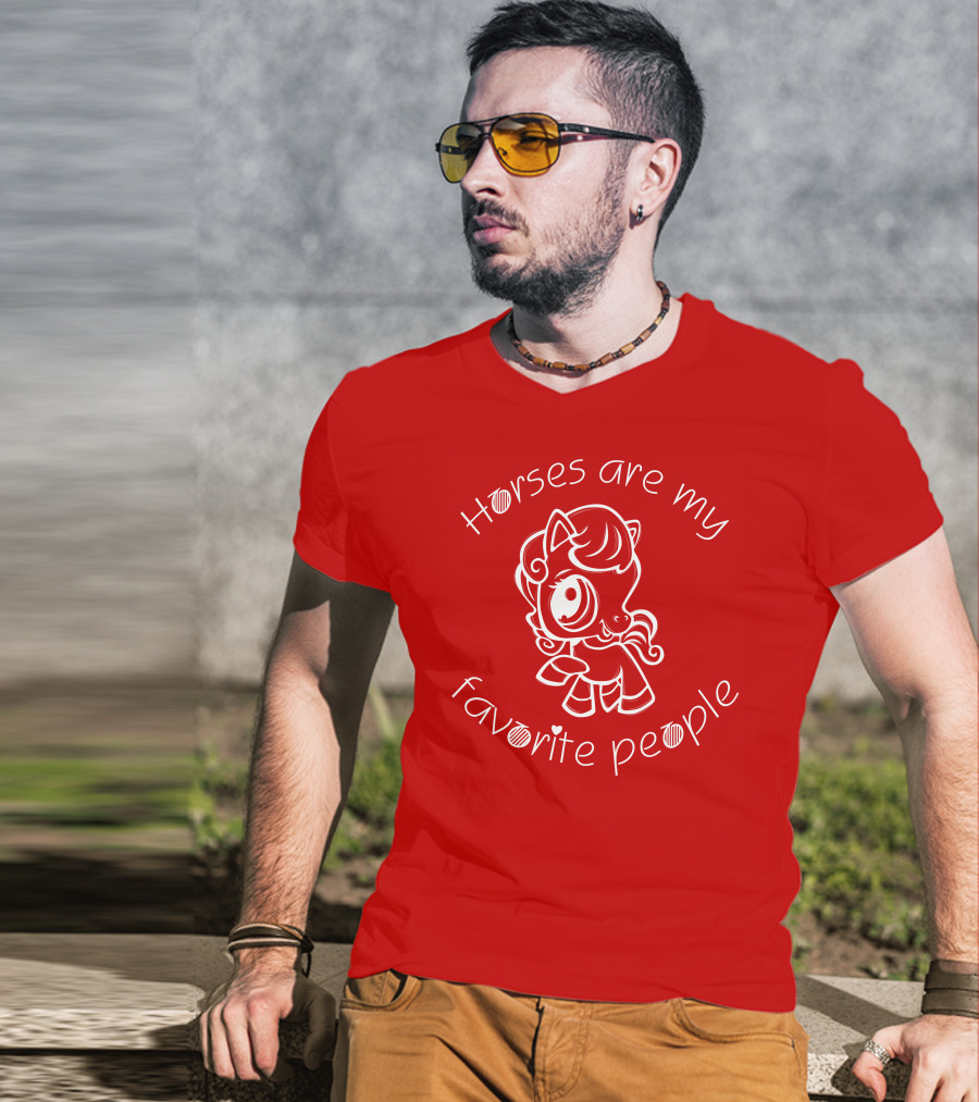Horses Are My Favorite People Cute Cartoon T-Shirt