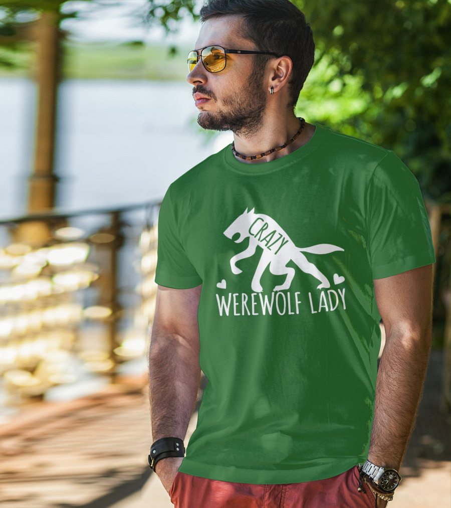 Crazy Werewolf Lady Hearts T-Shirt