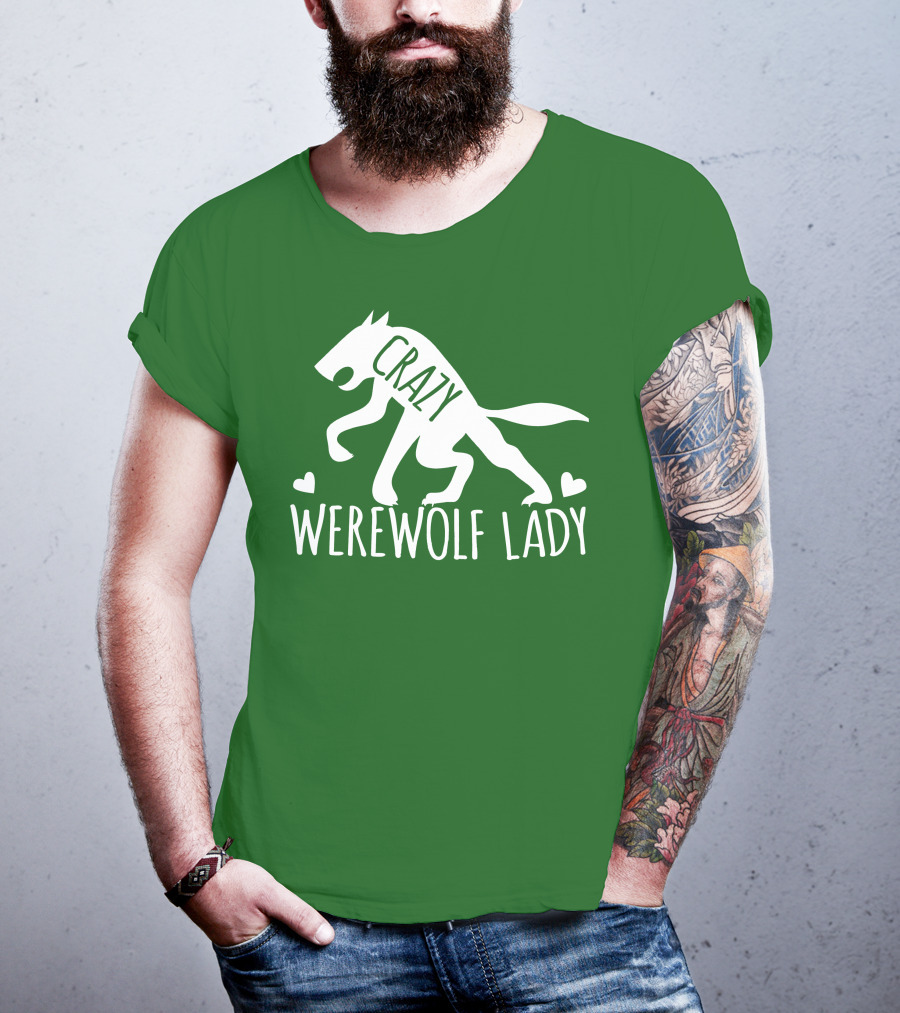 Crazy Werewolf Lady Hearts T-Shirt