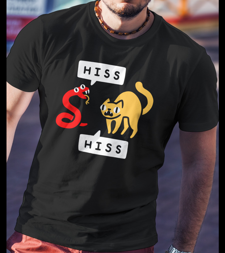 Hissy Fit Hiss Snake And Cat Conversation T-Shirt