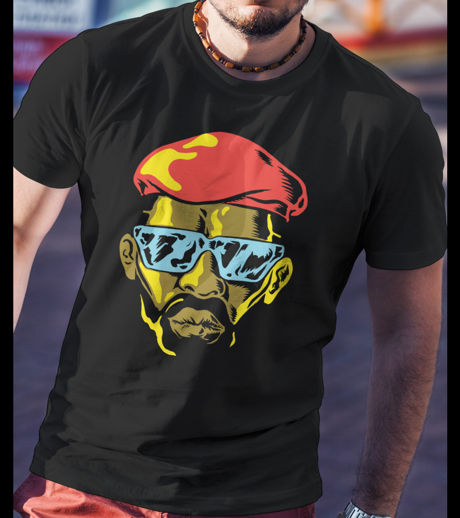 Gangsta Cool Shades Red Beret Face T-Shirt