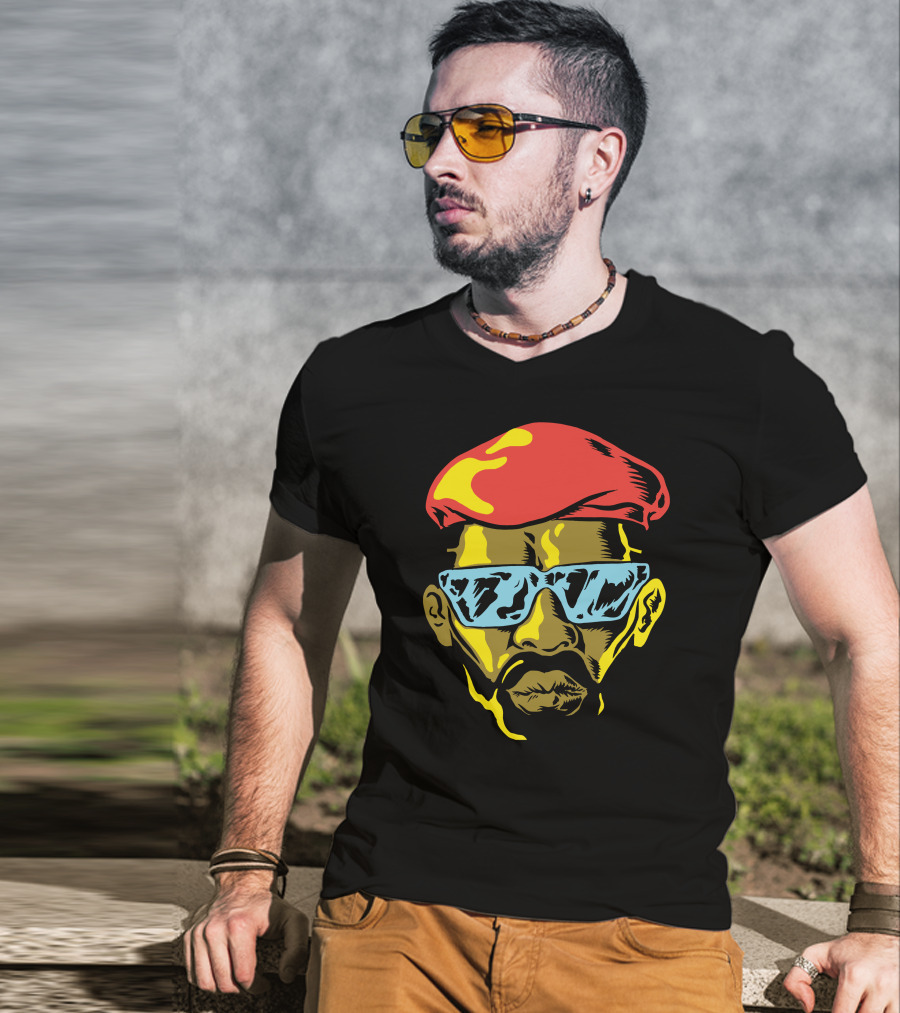 Gangsta Cool Shades Red Beret Face T-Shirt