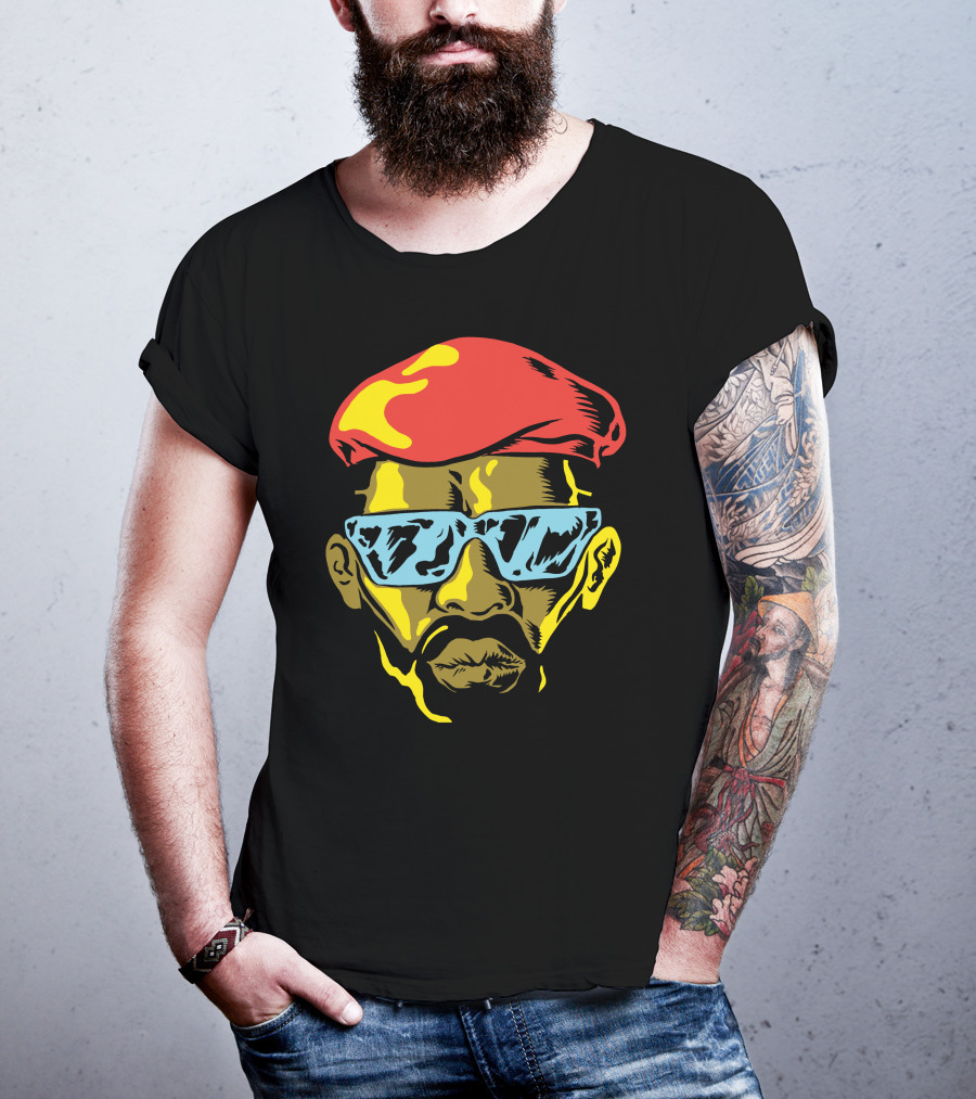 Gangsta Cool Shades Red Beret Face T-Shirt
