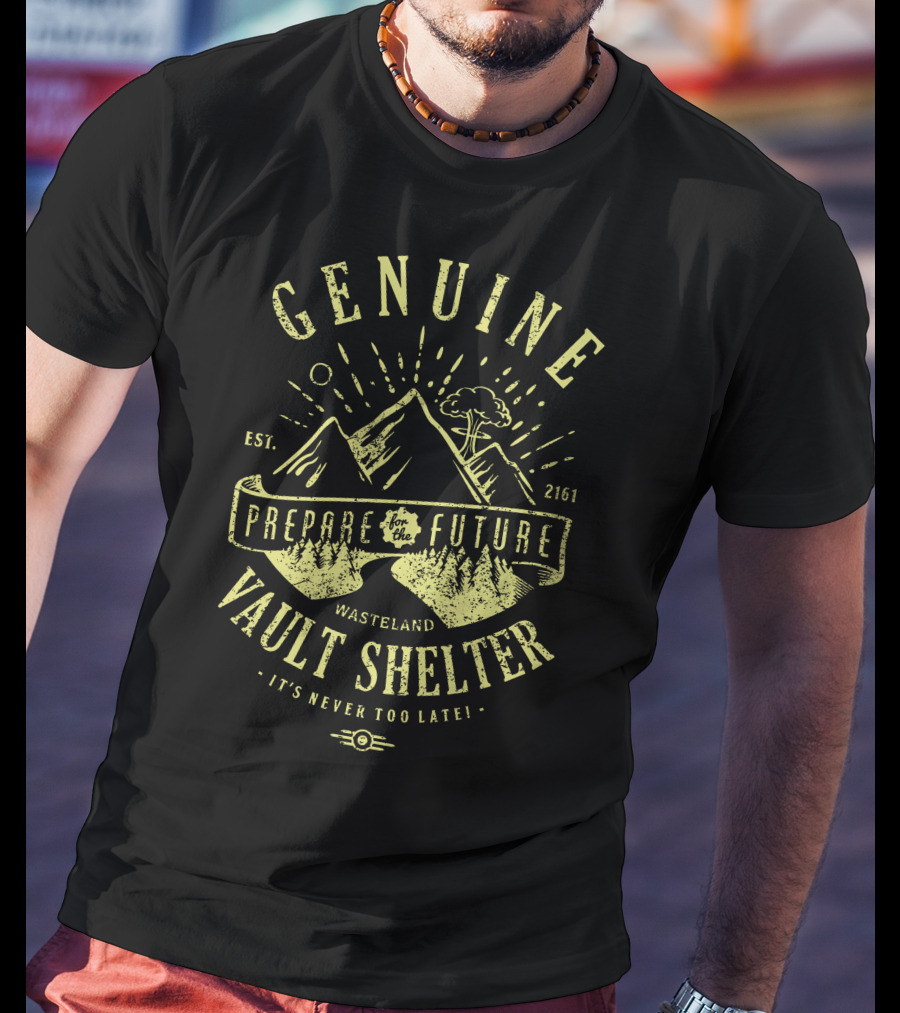 Genuine Vault Shelter Prepare For The Future Wasteland Est. 2161 T-Shirt
