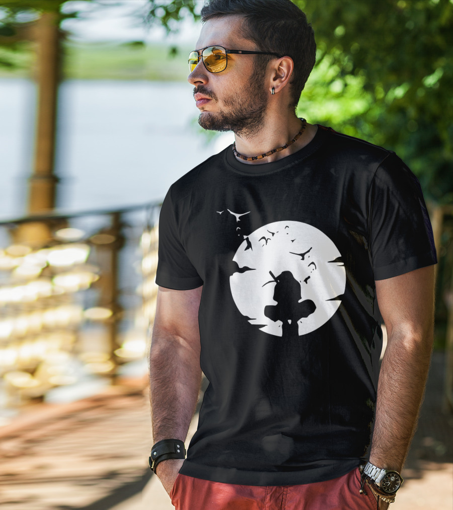 Itachi Uchiha Moonlit Silhouette Stance T-Shirt