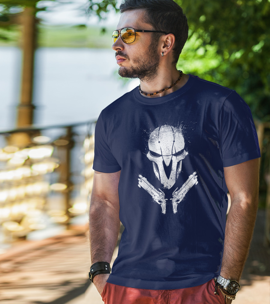 JHIN Reaper Mask With Dual Pistols T-Shirt