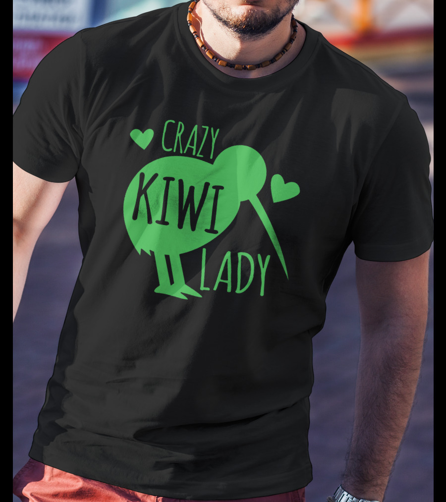 CRAZY KIWI LADY Kiwi Bird Hearts T-Shirt