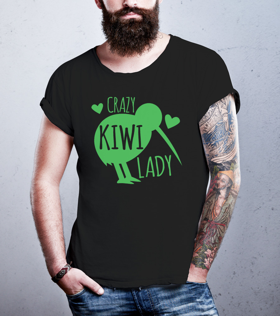 CRAZY KIWI LADY Kiwi Bird Hearts T-Shirt