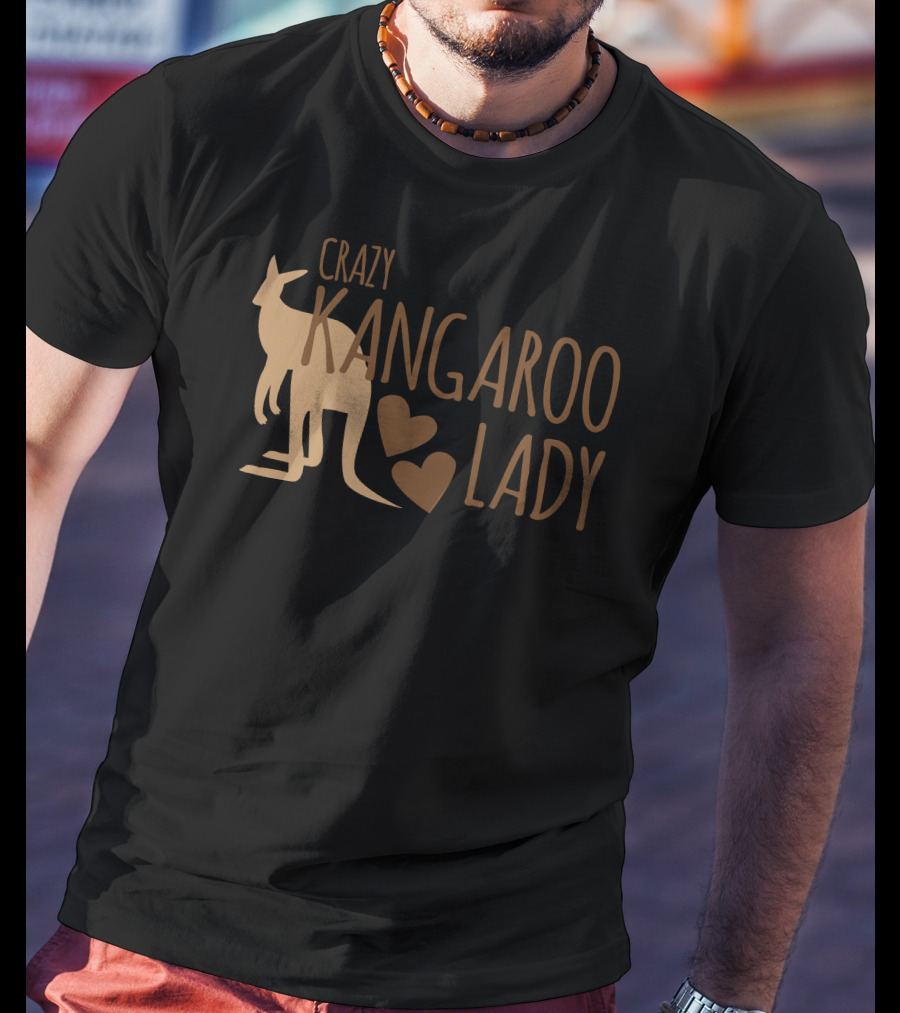 CRAZY KANGAROO LADY Kangaroo Hearts T-Shirt