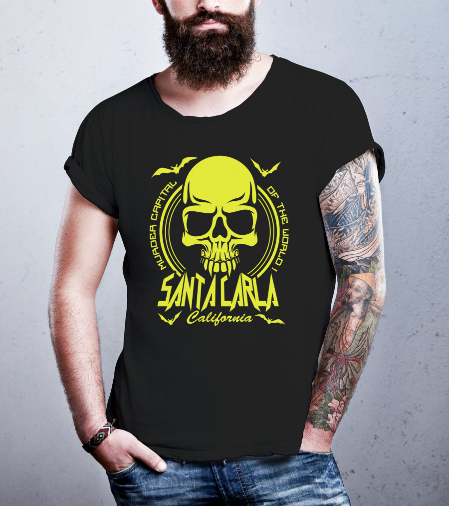 Santa Carla California Murder Capital Of The World Skull Bats T-Shirt