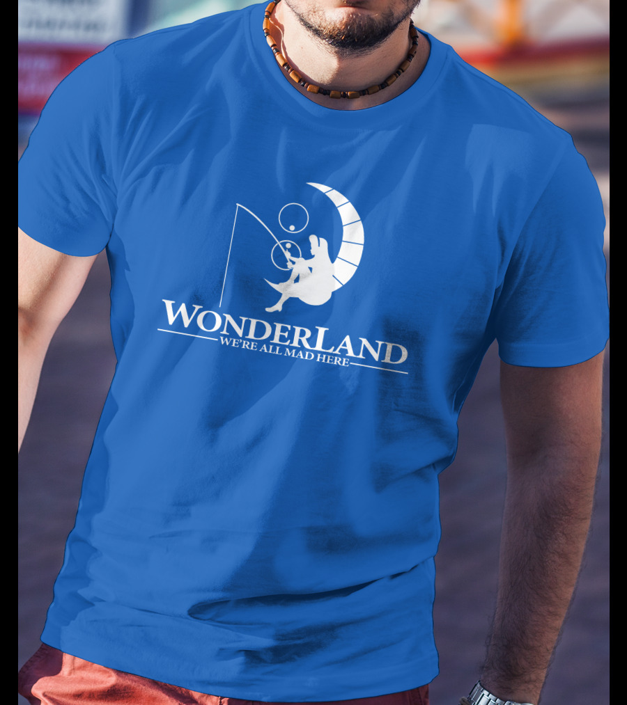 Wonderland We're All Mad Here Moon Fishing T-Shirt