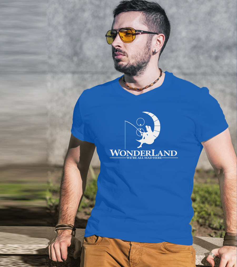 Wonderland We're All Mad Here Moon Fishing T-Shirt