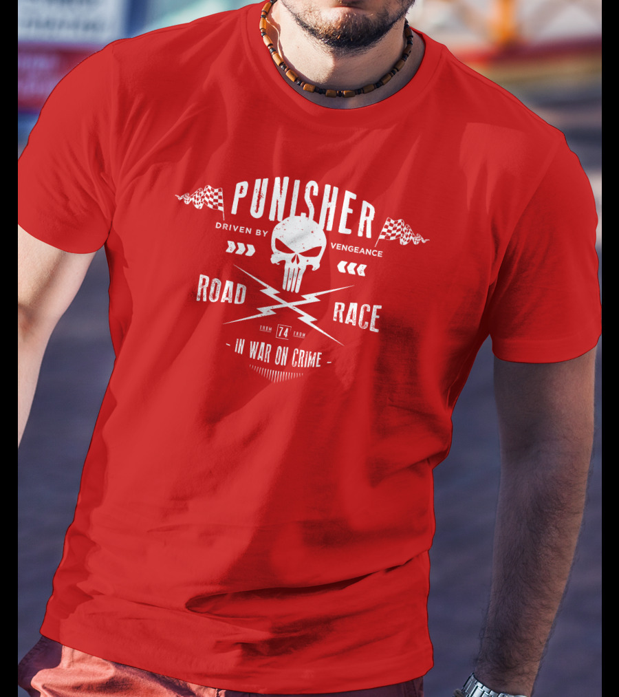 Punisher Driven By Vengeance Road Race In War On Crime T-Shirt
