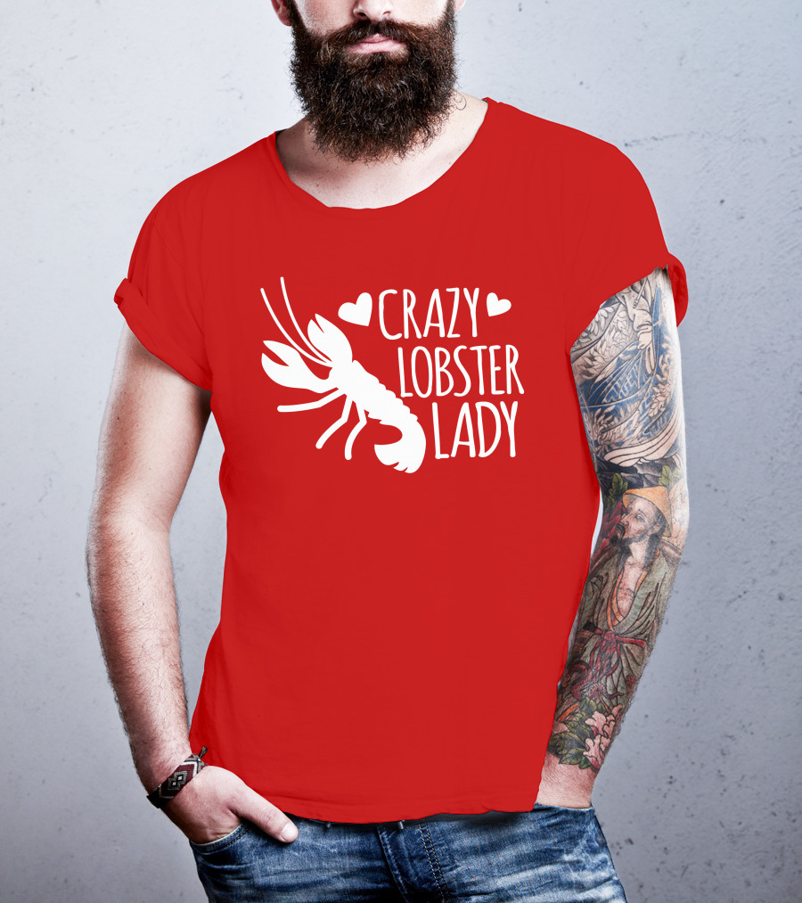 Crazy Lobster Lady With Hearts T-Shirt