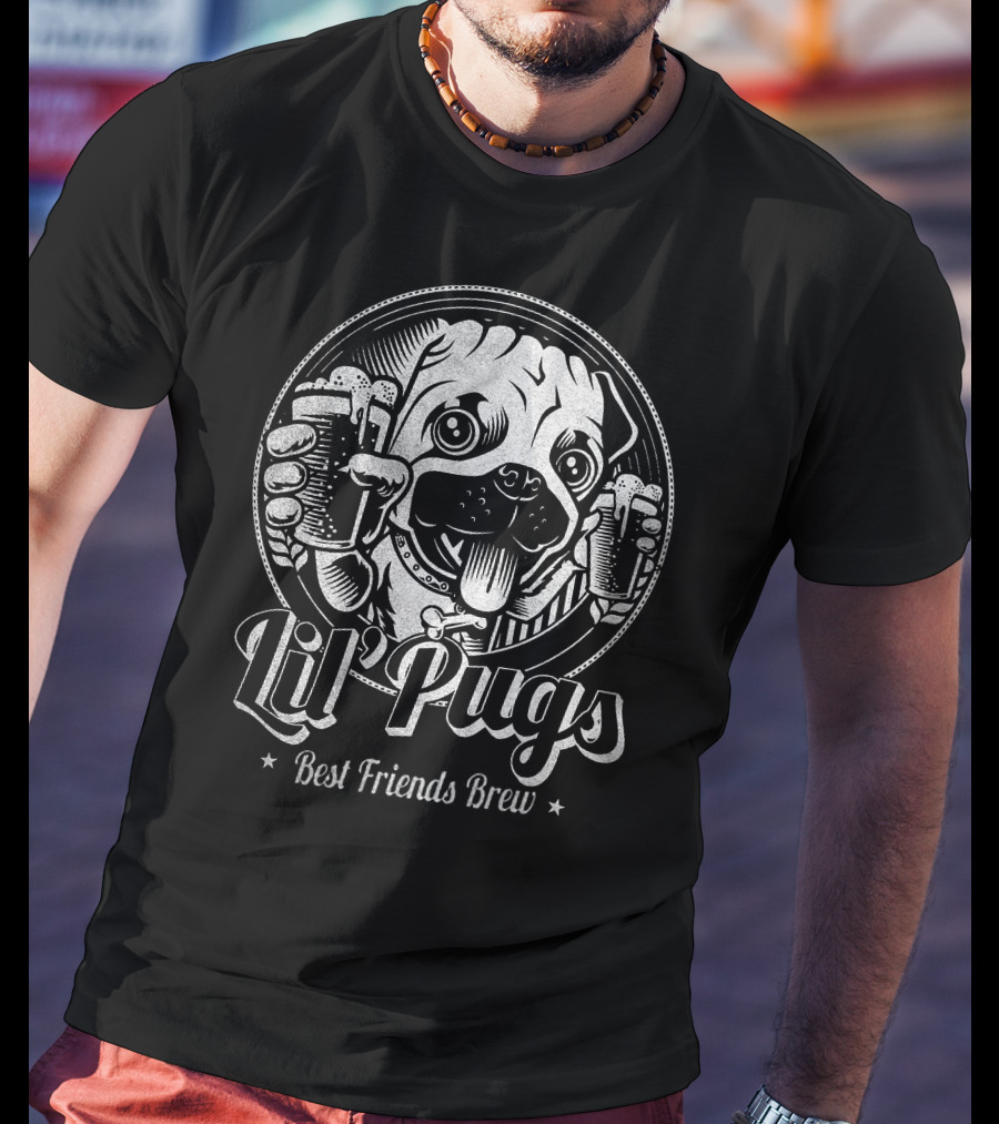 Lil' Pugs Best Friends Brew T-Shirt