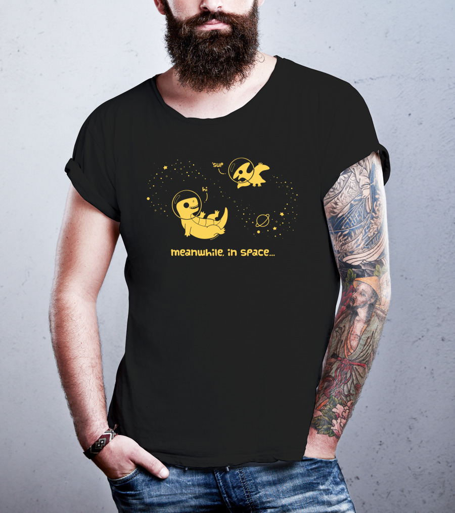 Meanwhile In Space Hi Sup Space Animals T-Shirt