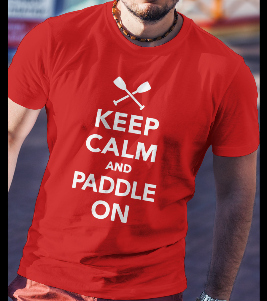 Keep Calm And Paddle On With Crossed Paddles Icon T-Shirt