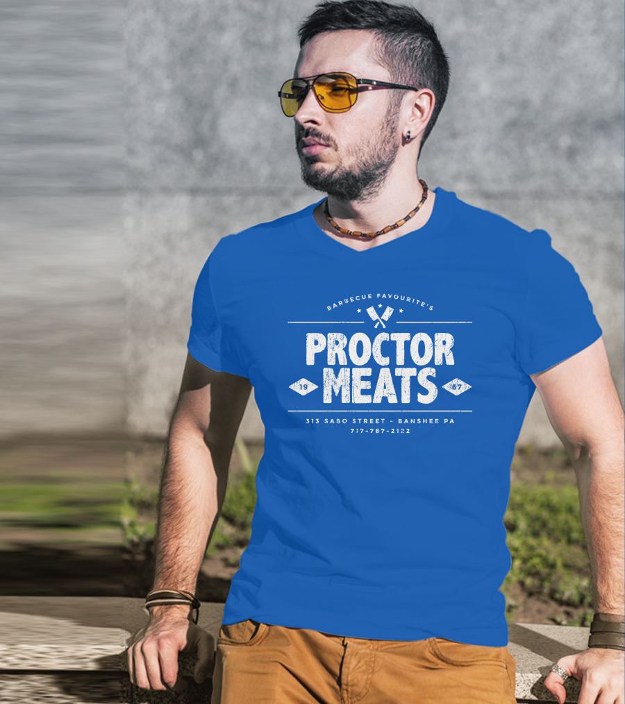 BARBECUE FAVOURITE'S PROCTOR MEATS 313 SABO STREET BANSHEE PA 717-787-2122 1967 WORN LOOK T-Shirt