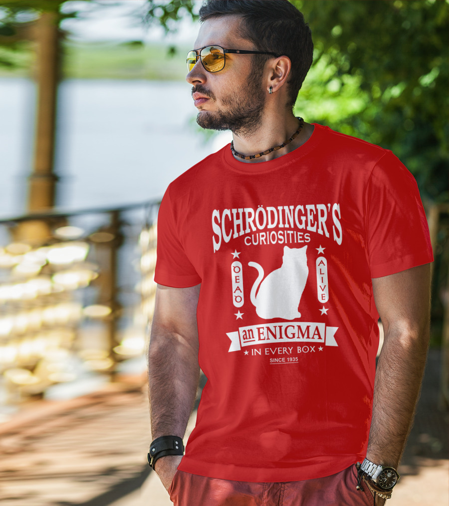 Schrodinger's Curiosities Enigma Alive In Every Box Since 1935 T-Shirt