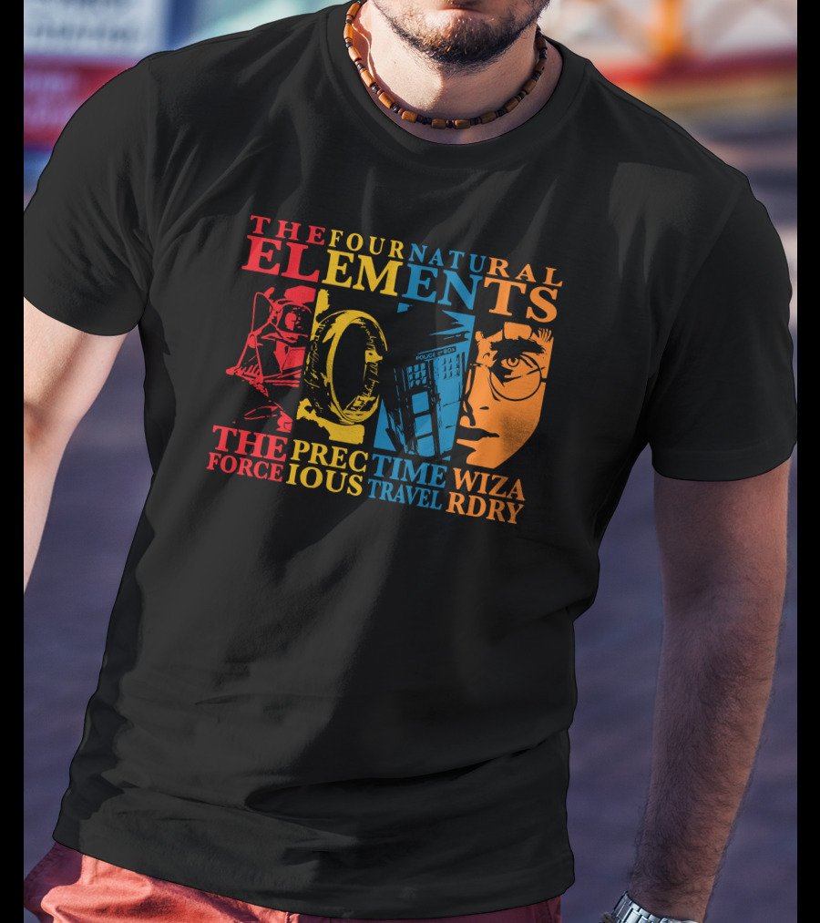 The Four Natural Elements Force Prec Time Travel Wizardry T-Shirt