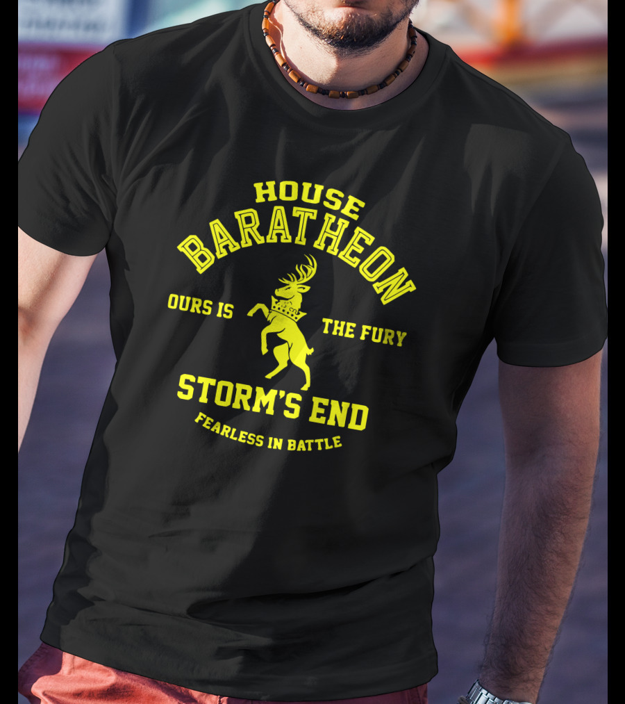House Baratheon Ours Is The Fury Storm's End Fearless In Battle T-Shirt