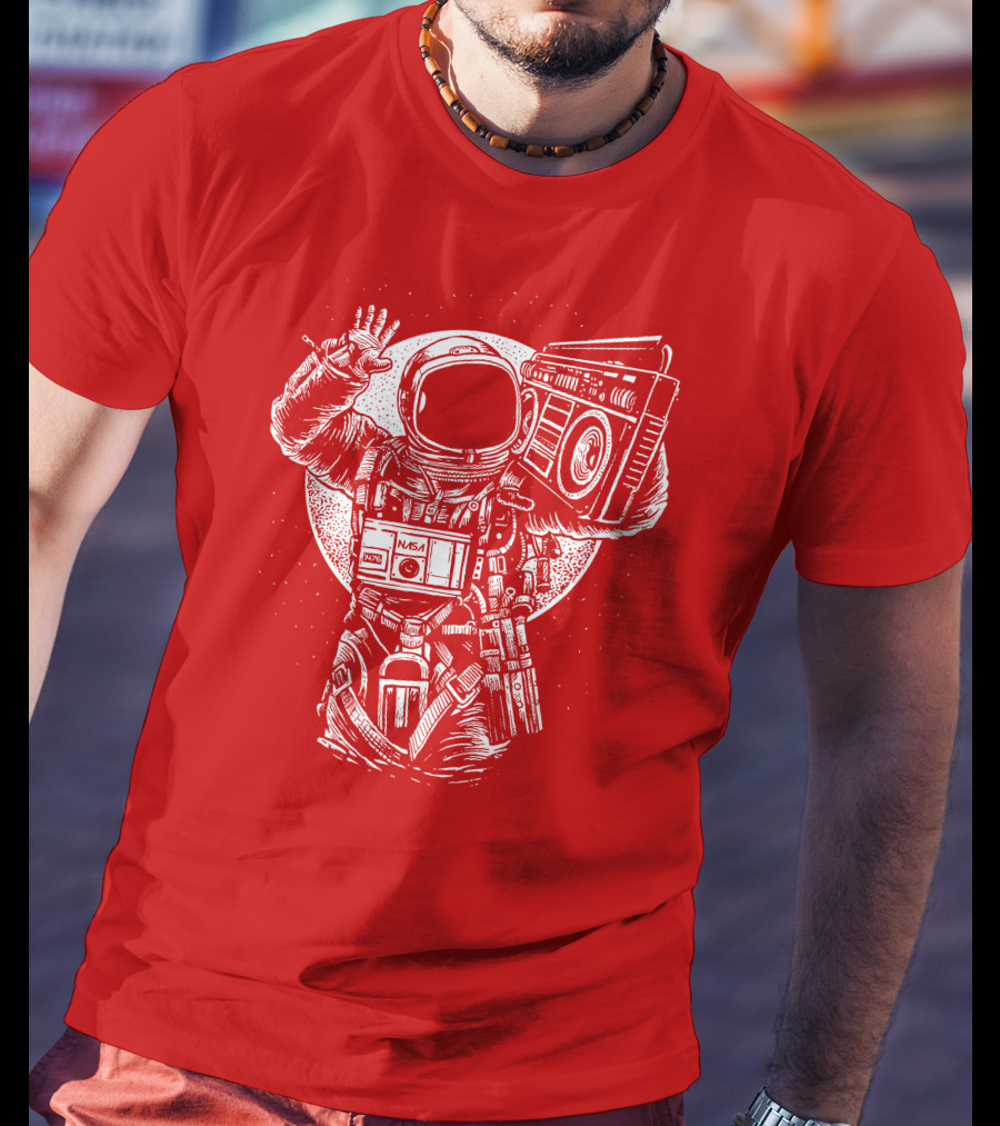 NASA Astronaut With Boombox Space T-Shirt