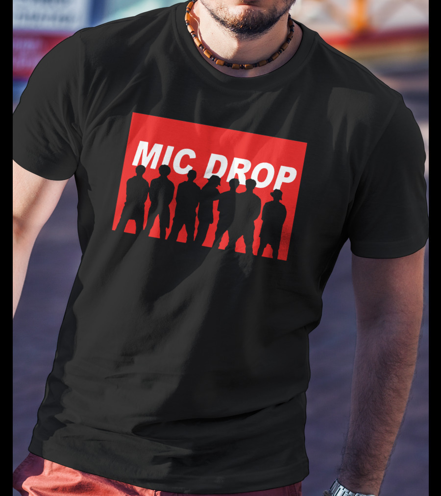 BTS Mic Drop Silhouettes Red Block T-Shirt