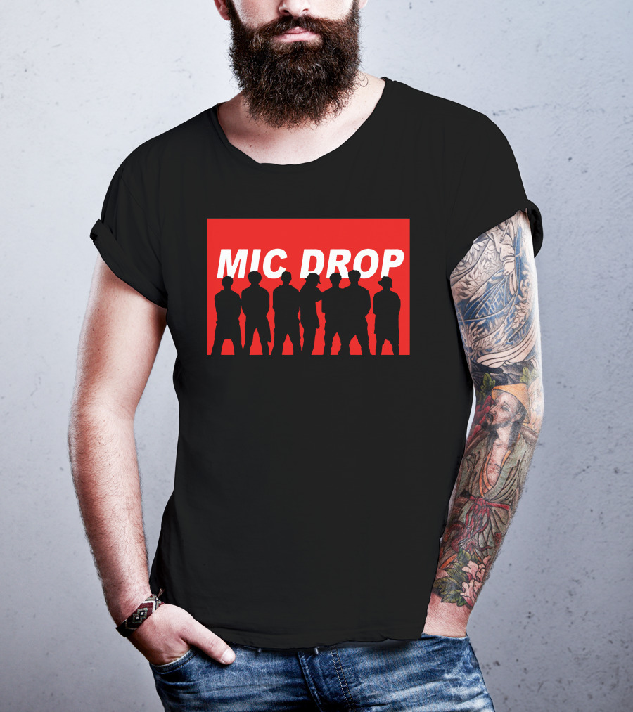 BTS Mic Drop Silhouettes Red Block T-Shirt