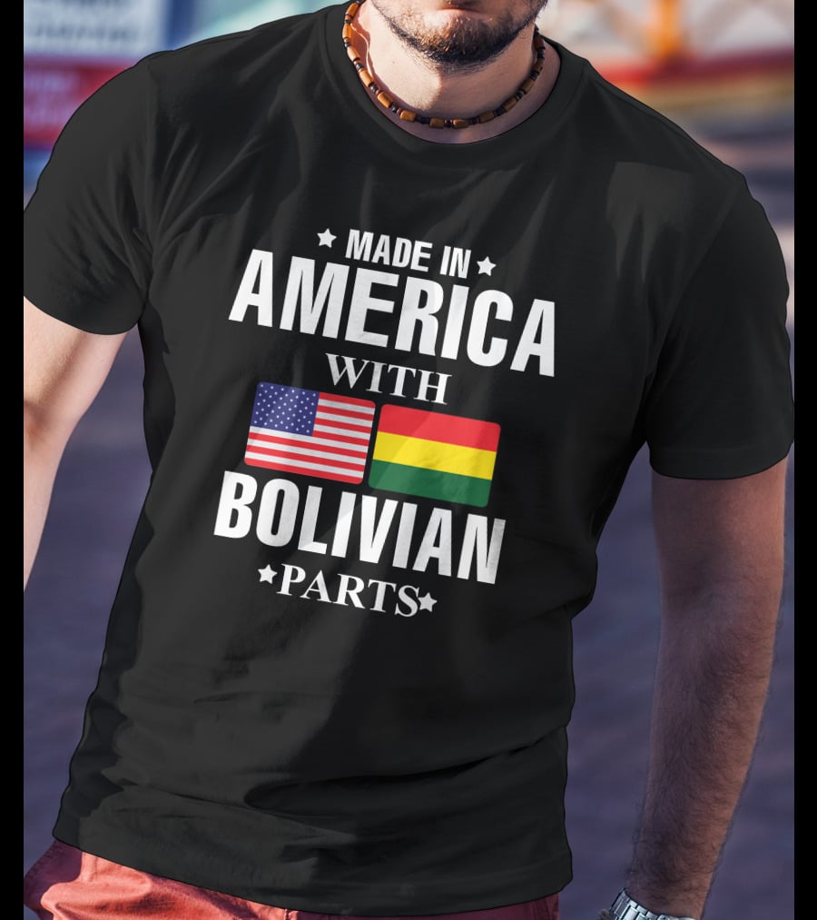 Made IN America With Bolivian Parts USA Bolivia Flags T-Shirt