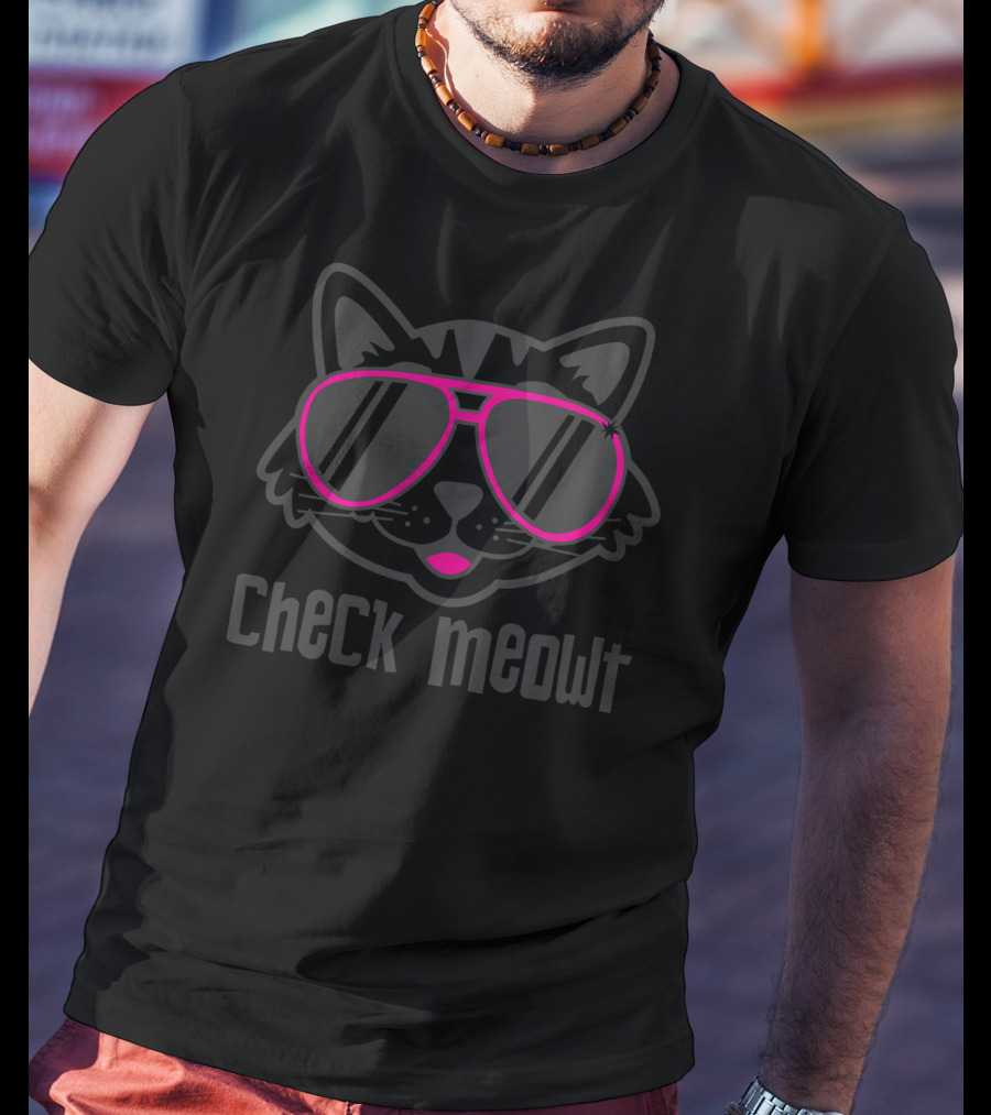 Check Meowt Cool Cat Sunglasses T-Shirt