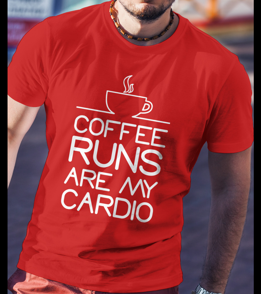Coffee Runs Are My Cardio Cup Icon T-Shirt