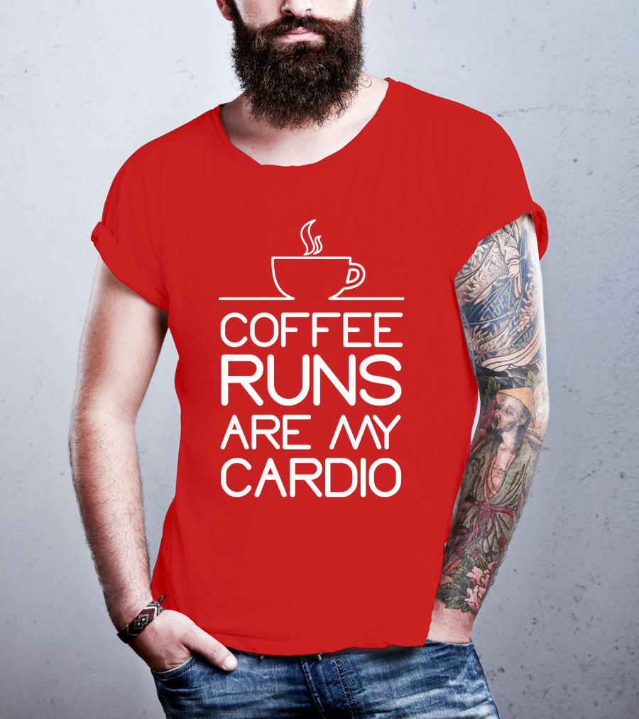 Coffee Runs Are My Cardio Cup Icon T-Shirt