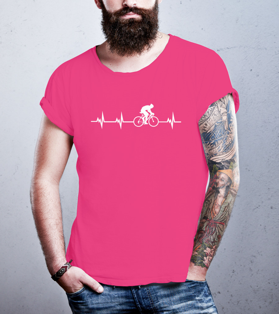 Cycling Heartbeat Bicycle Rider Pulse Line T-Shirt