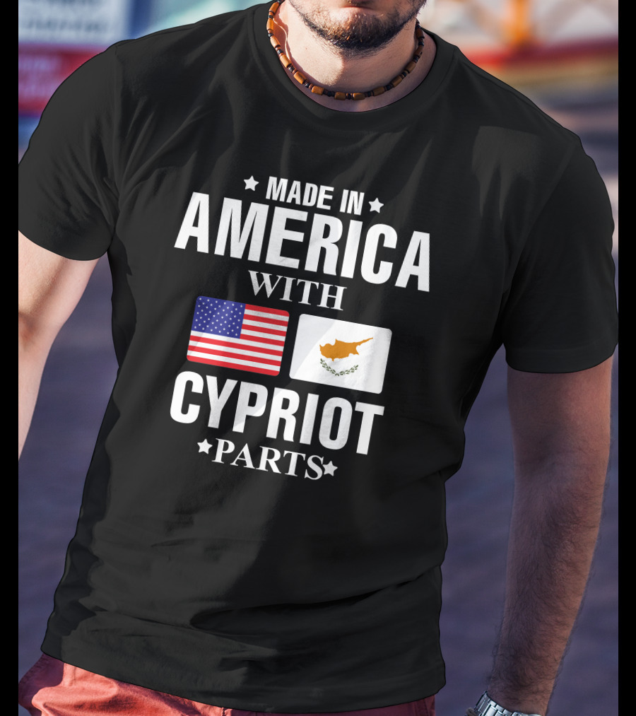 Made In America With Cypriot Parts USA Cyprus Flags T-Shirt