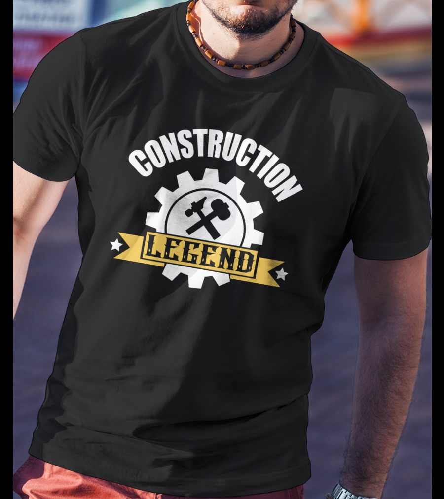 Construction Gear Cog Crossed Tools Legend T-Shirt