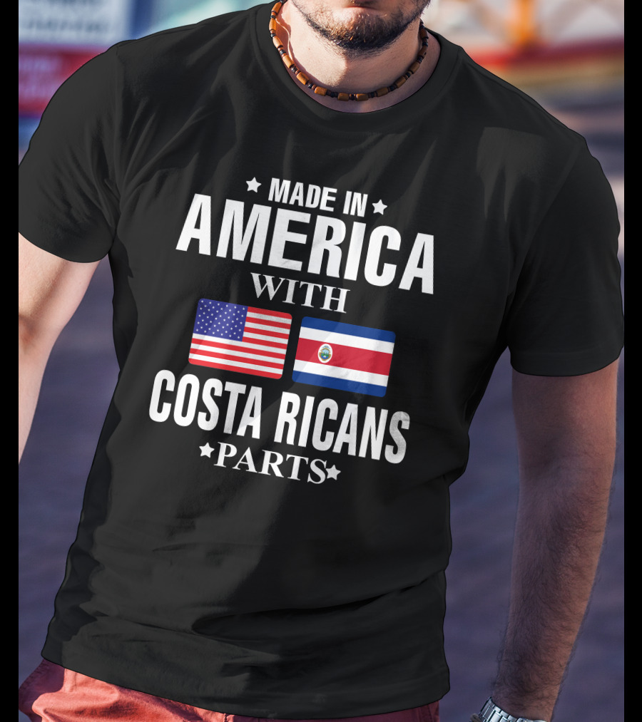 Made In America With Costa Ricans Parts Flags T-Shirt