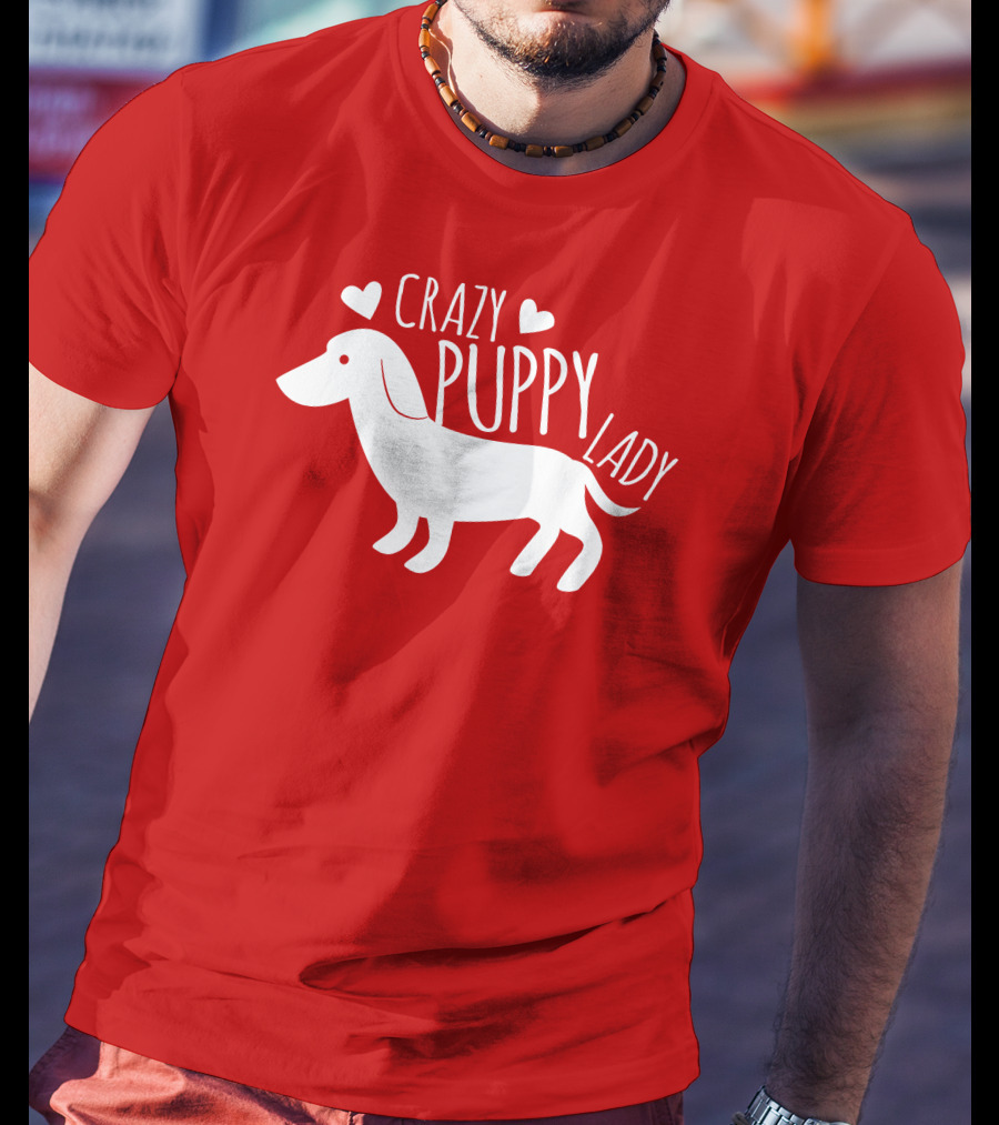 CRAZY PUPPY LADY Dachshund Heart T-Shirt