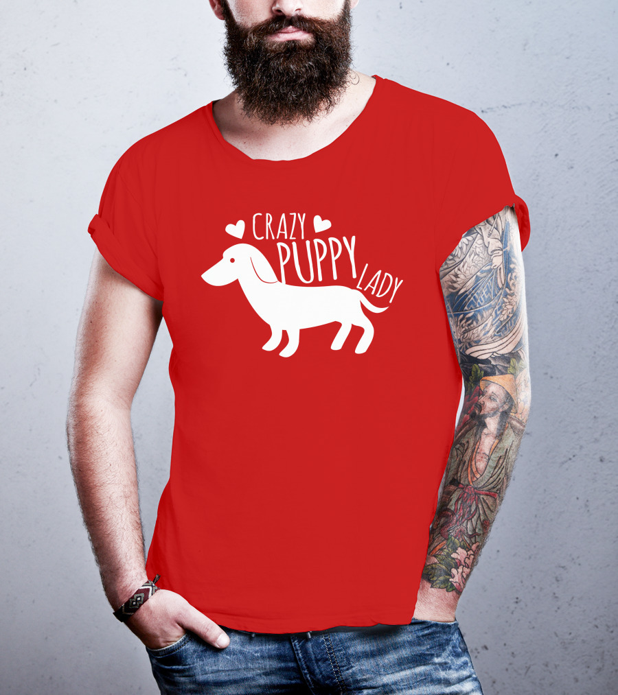 CRAZY PUPPY LADY Dachshund Heart T-Shirt
