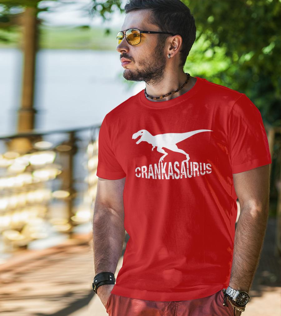 Crankasaurus Dinosaur Logo Parody T-Rex T-Shirt
